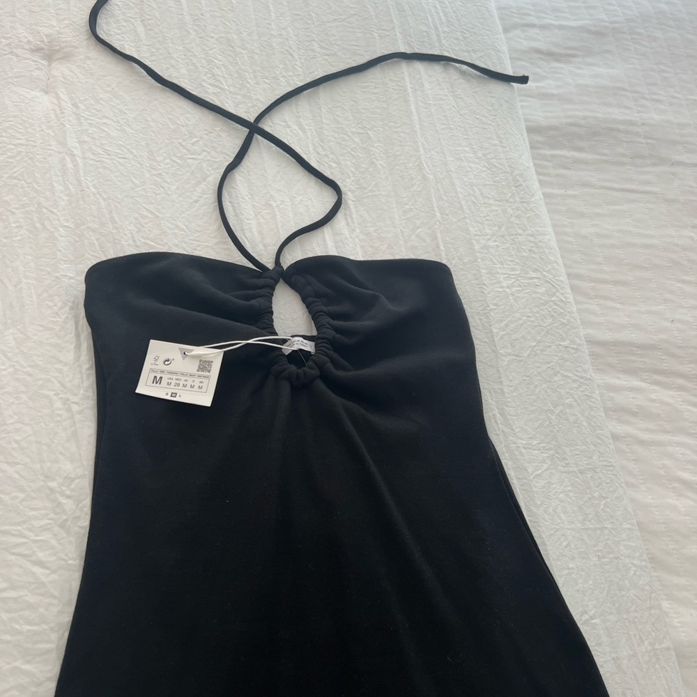 NWT Zara black midi dress